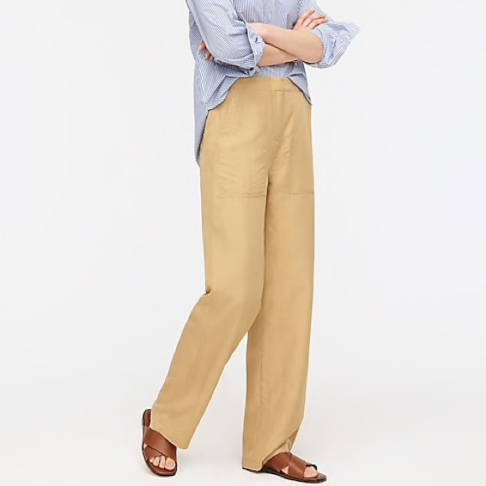 NWT JCREW Tan Straight Leg Pant with Surplus Pocket 10